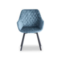 Wilton Teal Velvet Quilted Back Swivel Dining Chair from Roseland Furniture