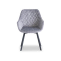 Wilton Silver Velvet Quilted Back Swivel Dining Chair from Roseland Furniture