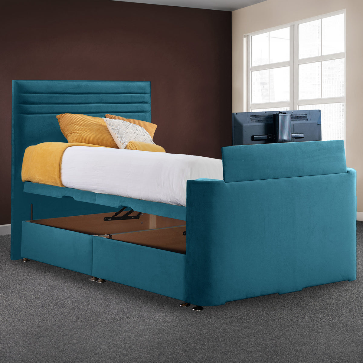 Ryton Velvet Ottoman TV Bed from Roseland