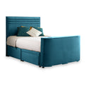 Ryton 2 Drawer Velvet TV Bed in Teal by Roseland Furniture 