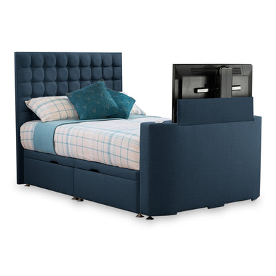 Bridgeford Faux Linen Side Ottoman TV Bed