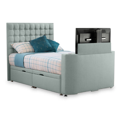 Bridgeford Faux Linen Side Ottoman TV Bed