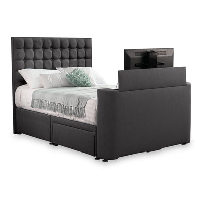 Bridgeford Faux Linen 2 Drawer TV Bed