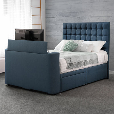 Bridgeford Faux Linen 2 Drawer TV Bed