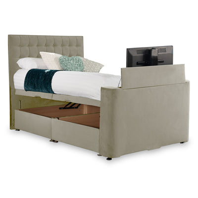 Bridgeford Velvet Side Ottoman TV Bed