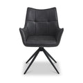 Aksel-Faux-Leather-Wing-Back-Dining-Armchair-Charcoal from Roseland Furniture
