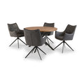 Aksel-Faux-Leather-Wing-Back-Dining-Armchair-Charcoal from Roseland Furniture