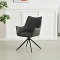 Aksel-Faux-Leather-Wing-Back-Dining-Armchair-Charcoal from Roseland Furniture