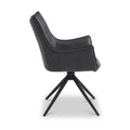 Aksel-Faux-Leather-Wing-Back-Dining-Armchair-Charcoal from Roseland Furniture