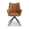 Aksel-Faux-Leather-Wing-Back-Dining-Armchair-Tan from Roseland Furniture