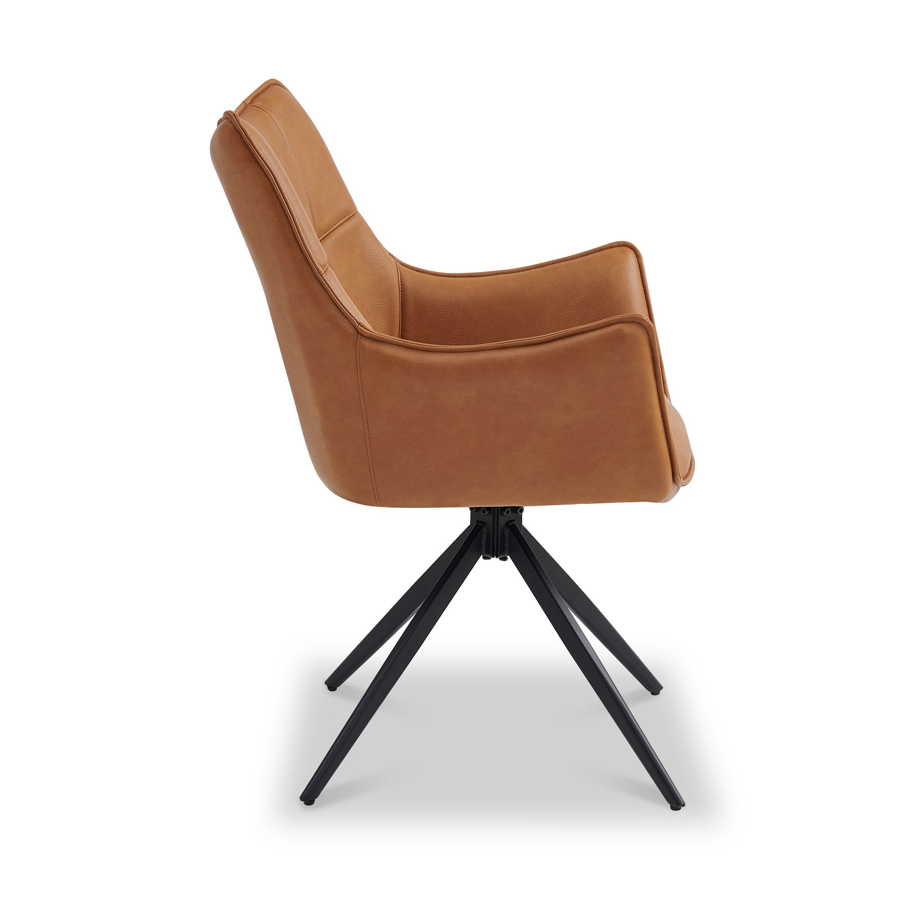 Aksel-Faux-Leather-Wing-Back-Dining-Armchair-Tan from Roseland Furniture