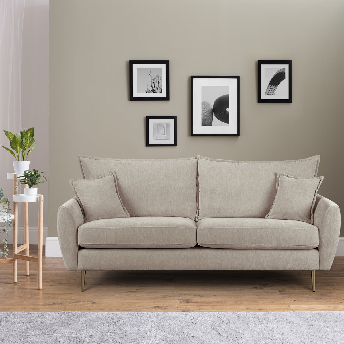 Evelyn Mink 3 Seater Sofa for living room