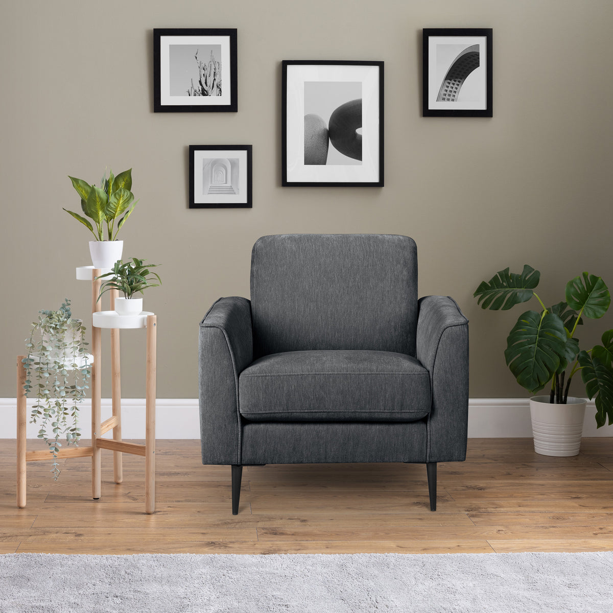 Esme Charcoal Grey Armchair for living room
