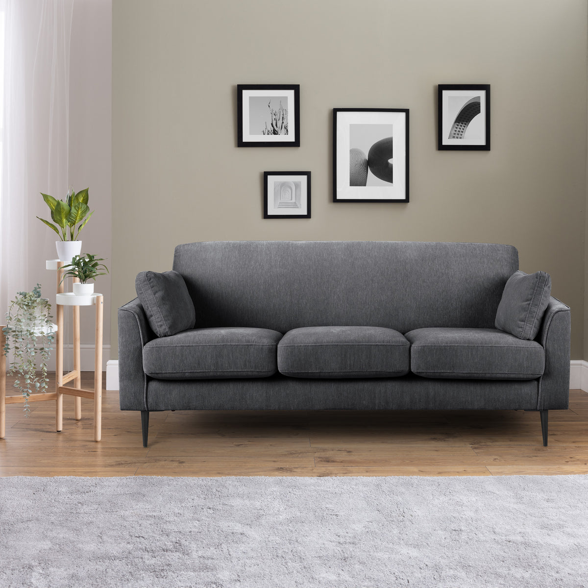 Esme Charcoal Grey 3 Seater Sofa for living room