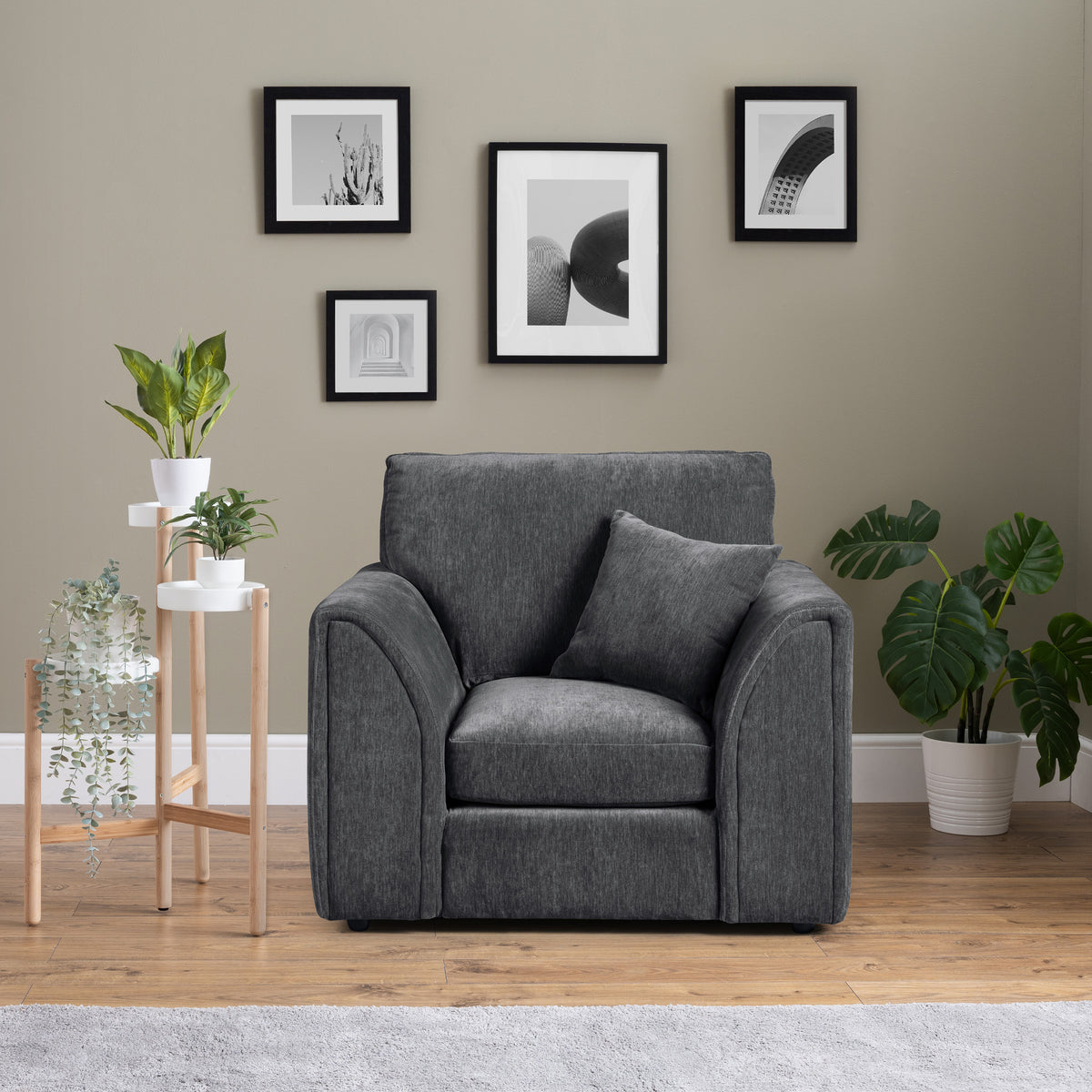 Dunford Charcoal Grey Armchair for living room