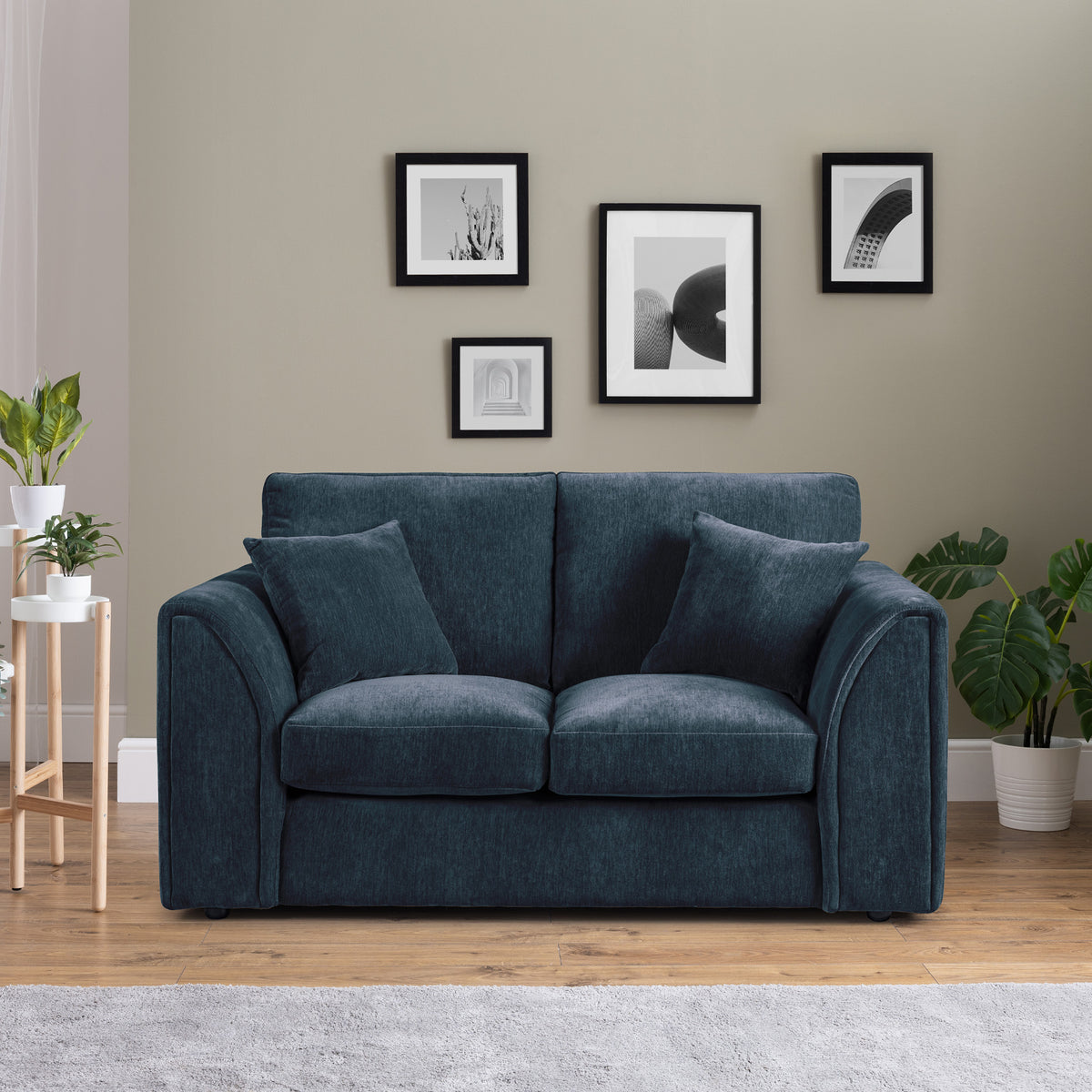 Dunford Navy Blue 2 Seater Sofa for living room