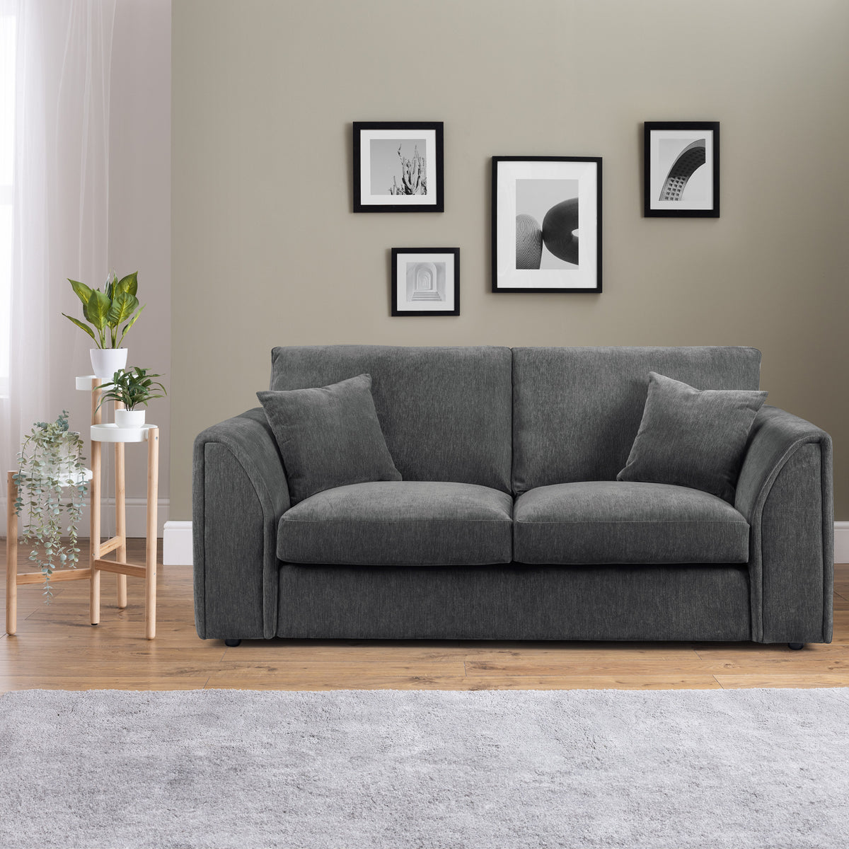 Dunford Charcoal Grey 3 Seater Sofa for living room
