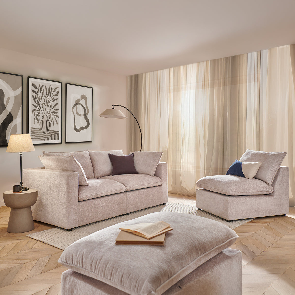 Symphony Modular Chaise Sofa from Roseland Furniture