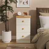 Brixham Cream 3 Drawer Bedside from Roseland