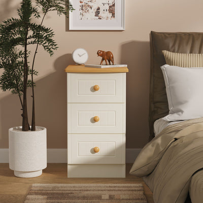 Brixham Cream 3 Drawer Bedside