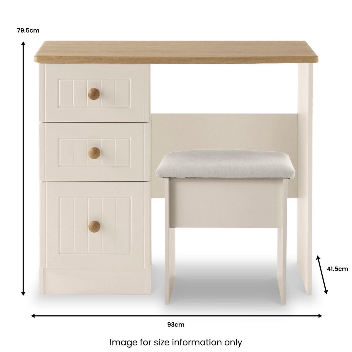 Brixham Cream Dressing Table with Stool from Roseland Furniture