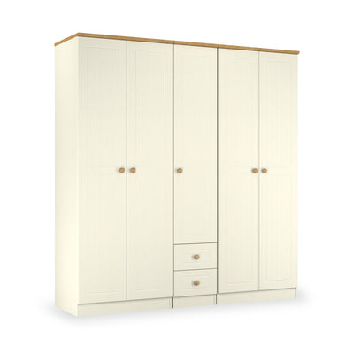 Brixham Cream 5 Door 2 Drawer Wardrobe