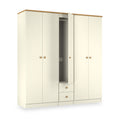 Brixham 5 Door 2 Drawer Wardrobe Cream Ash Oak from Roseland Furniture