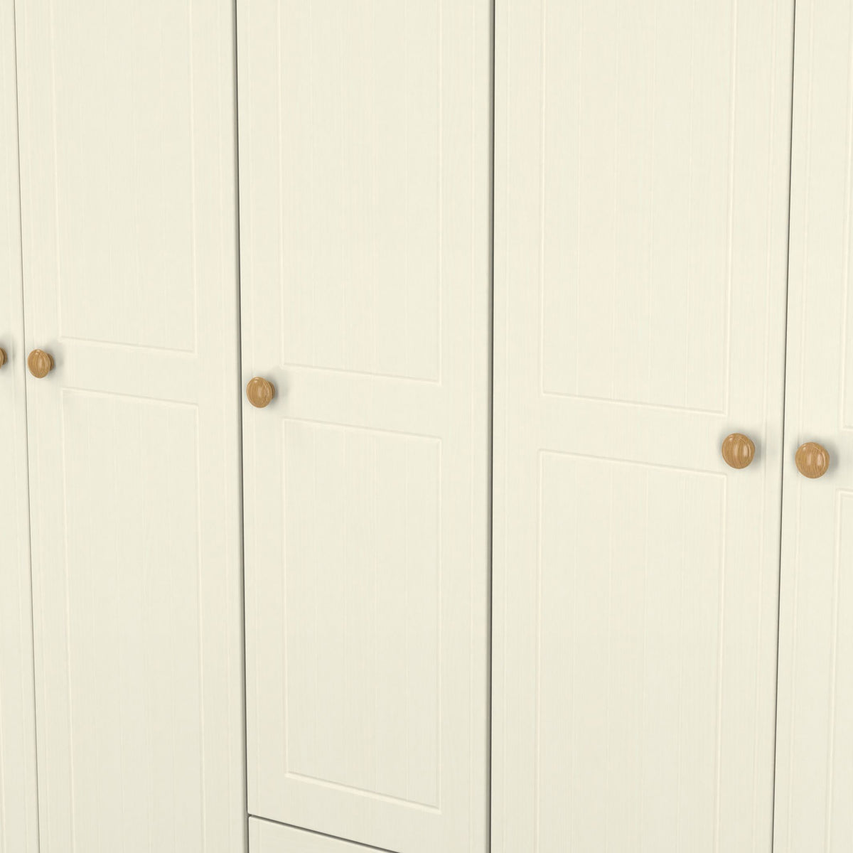 Brixham 5 Door 2 Drawer Wardrobe Cream Ash Oak from Roseland Furniture