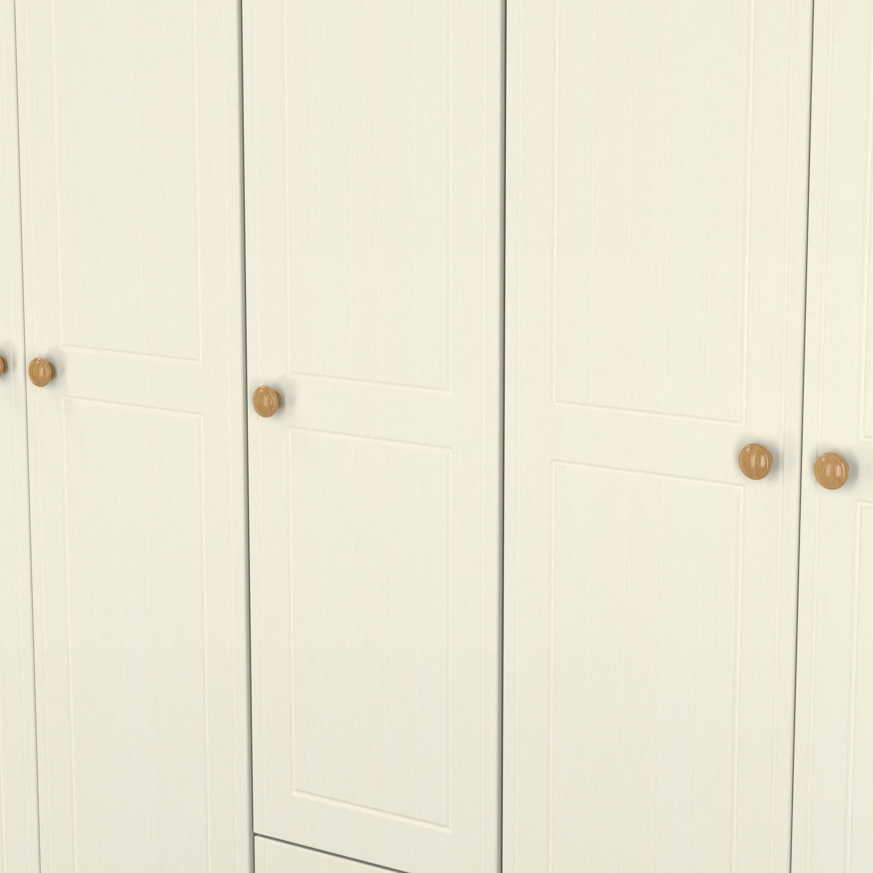 Brixham 5 Door 2 Drawer Wardrobe Cream Ash Oak from Roseland Furniture