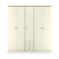 Brixham 5 Door 2 Drawer Wardrobe Cream Ash Oak from Roseland Furniture