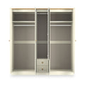 Brixham 5 Door 2 Drawer Wardrobe Cream Ash Oak from Roseland Furniture