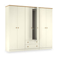 Brixham 6 Door 2 Drawer Wardrobe Cream Ash Oak from Roseland Furniture