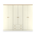 Brixham 6 Door 2 Drawer Wardrobe Cream Ash Oak from Roseland Furniture