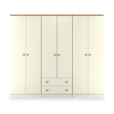 Brixham 6 Door 2 Drawer Wardrobe Cream Ash Oak from Roseland Furniture