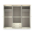 Brixham 6 Door 2 Drawer Wardrobe Cream Ash Oak from Roseland Furniture