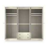 Brixham 6 Door 2 Drawer Wardrobe Cream Ash Oak from Roseland Furniture