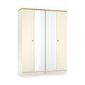 Brixham 4 Door Wardrobe Cream Ash Oak from Roseland Furniture