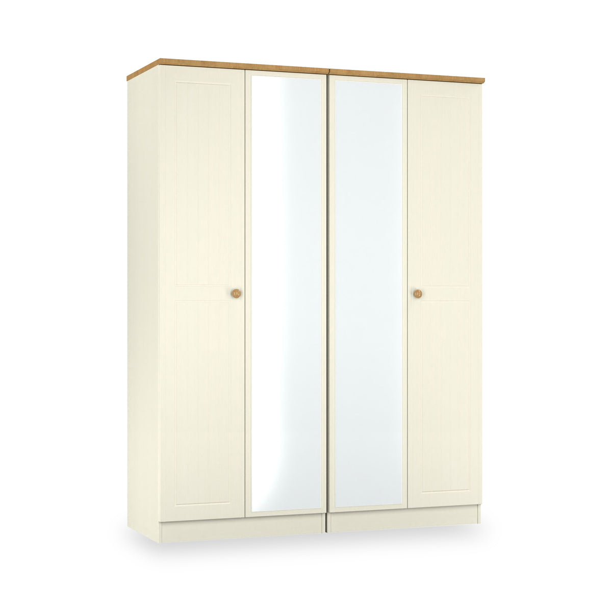 Brixham 4 Door Wardrobe Cream Ash Oak from Roseland Furniture