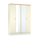 Brixham 4 Door Wardrobe Cream Ash Oak from Roseland Furniture