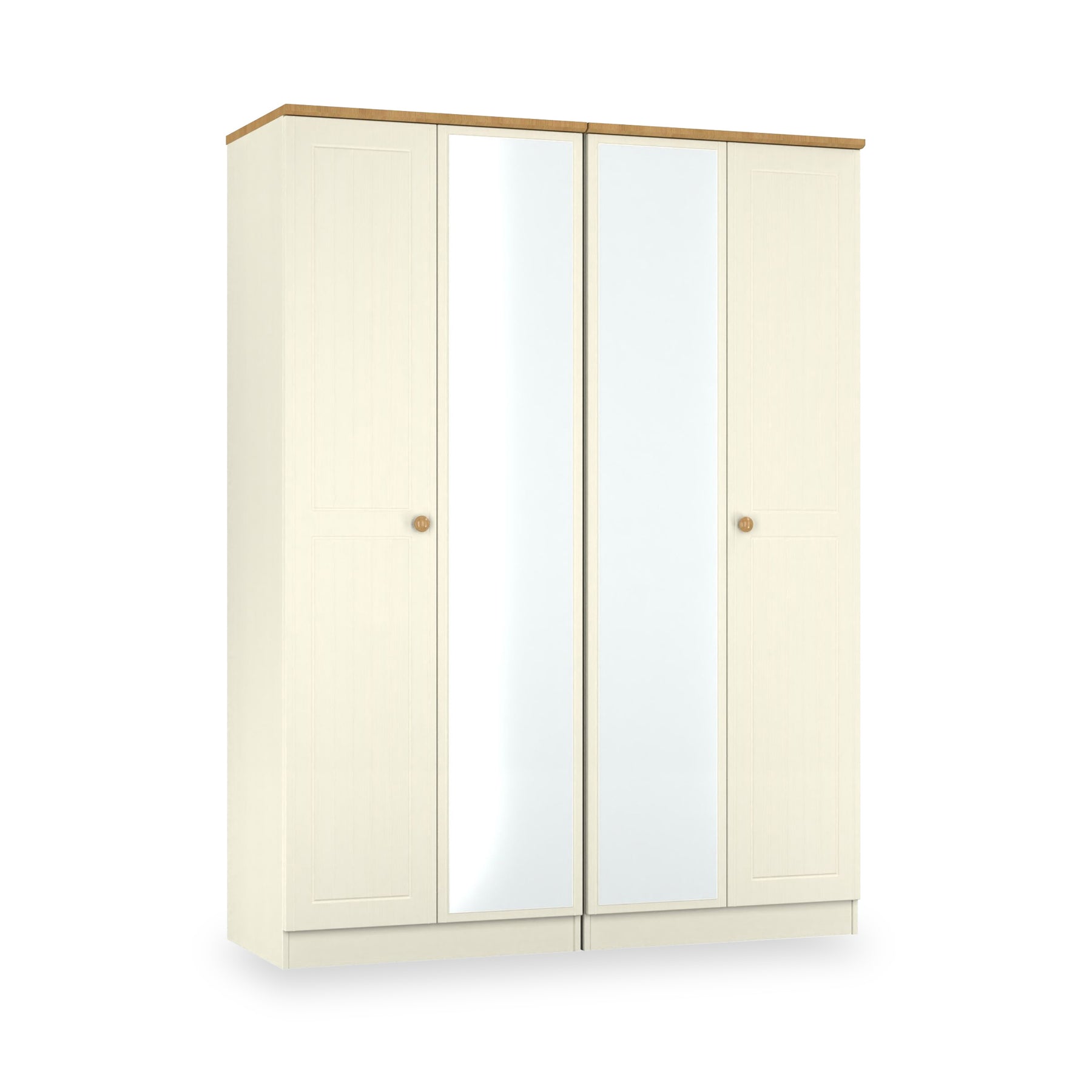 Brixham 4 Door Wardrobe Cream Ash Oak from Roseland Furniture