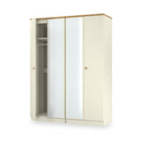 Brixham 4 Door Wardrobe Cream Ash Oak from Roseland Furniture