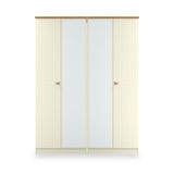 Brixham 4 Door Wardrobe Cream Ash Oak from Roseland Furniture