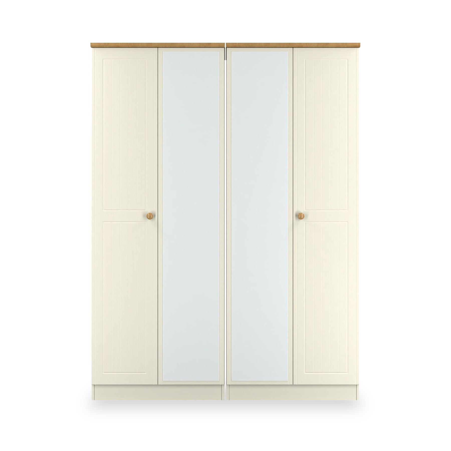 Brixham 4 Door Wardrobe Cream Ash Oak from Roseland Furniture