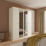 Brixham 4 Door Wardrobe Cream Ash Oak from Roseland Furniture