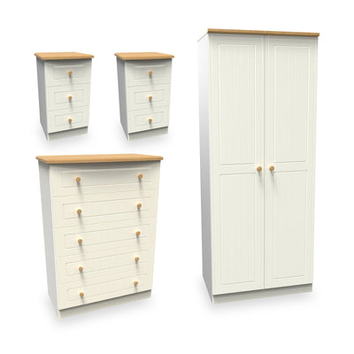 Brixham Cream 4 Piece Bedroom Furniture Set