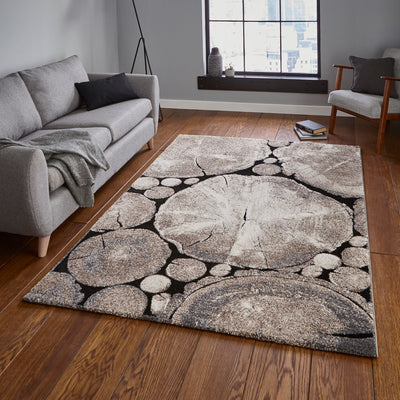 Woodland Tree Trunk Patterned Rug