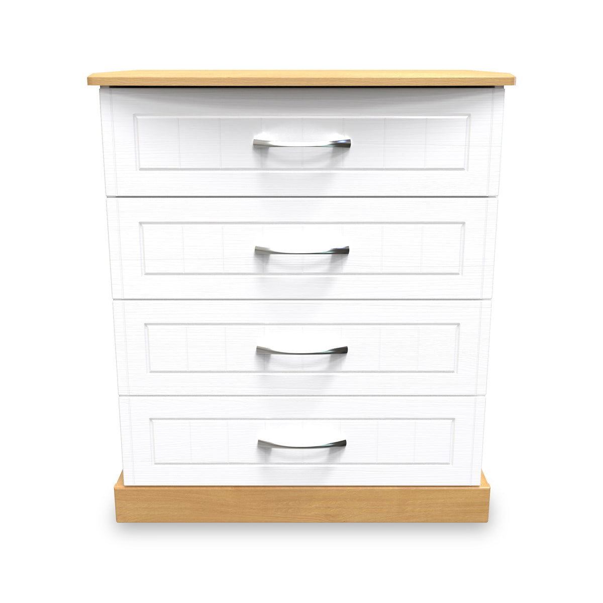 Wickham-4-drawer-chest-in-white-ash Close1 from Roseland Furniture