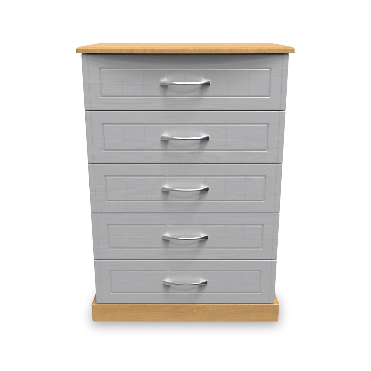Wickham-5-drawer-chest-in-grey-ash from Roseland Furniture