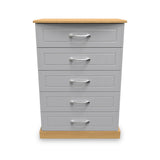 Wickham-5-drawer-chest-in-grey-ash from Roseland Furniture