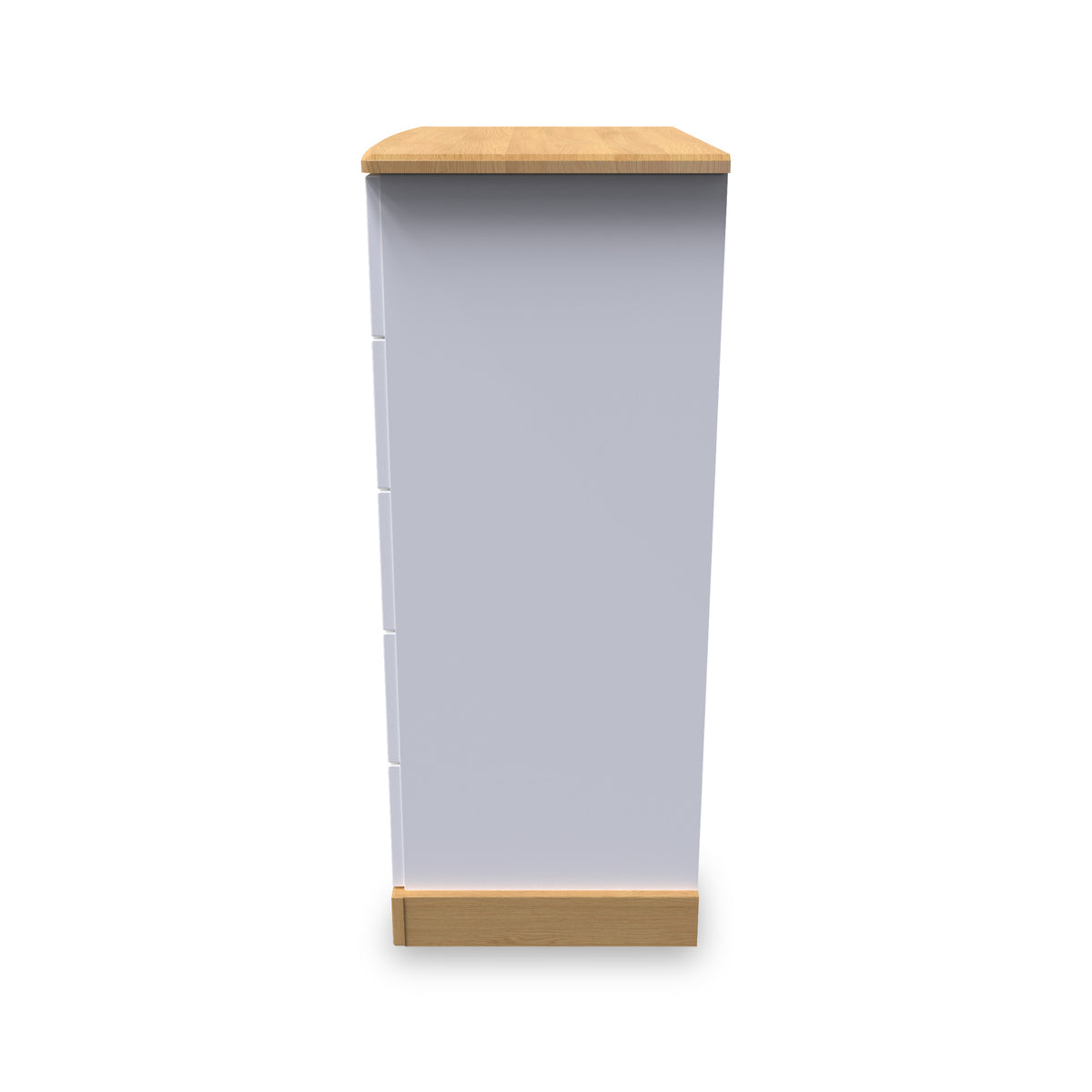 Wickham-5-drawer-chest-in-white-ash Angle1 from Roseland Furniture
